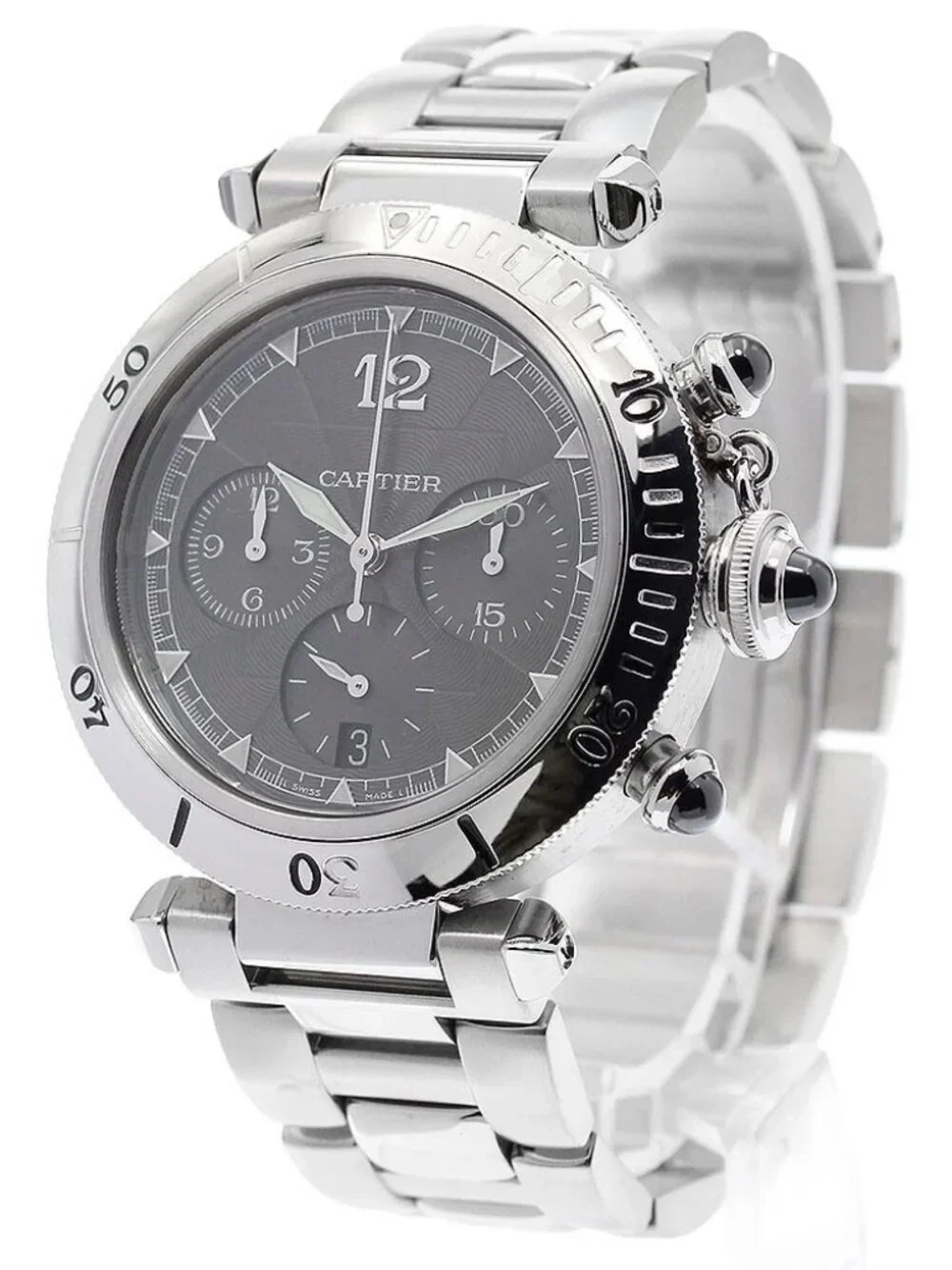 CARTIER Pasha 38 mm W3105155 Chronograph gray Dial Automatic Men's Watch_887310
